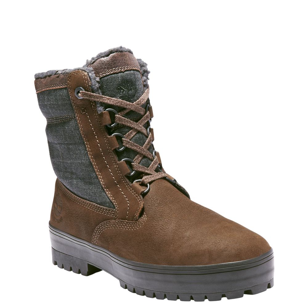 Botas de Nieve Timberland Argentina Hombre - Spruce Mountain Waterproof - Marrones Oscuro - ZQOIWP-4